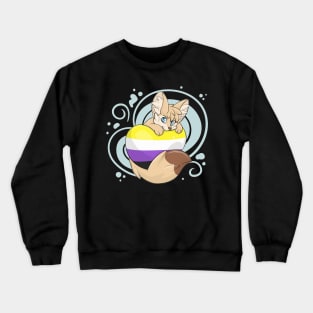 Non Binary-Flag with a Fennec Fox Crewneck Sweatshirt